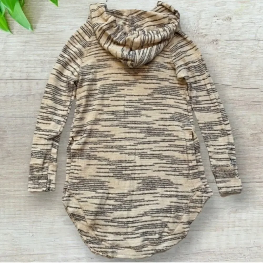 Free People Boho Striped Hoodie Tunic Pullover Small - Picture 5 of 7